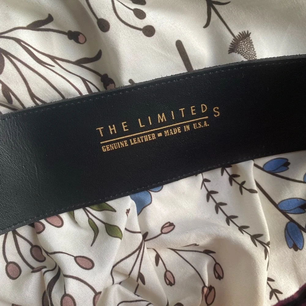 Vintage The Limited Suede Gold-Accent Wide Waist Belt black purple pink USA